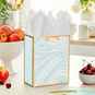 Aqua and White Swirl Medium Gift Bag in use image number 2