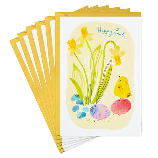 Bird and Daffodils Easter Cards, Pack of 6, 