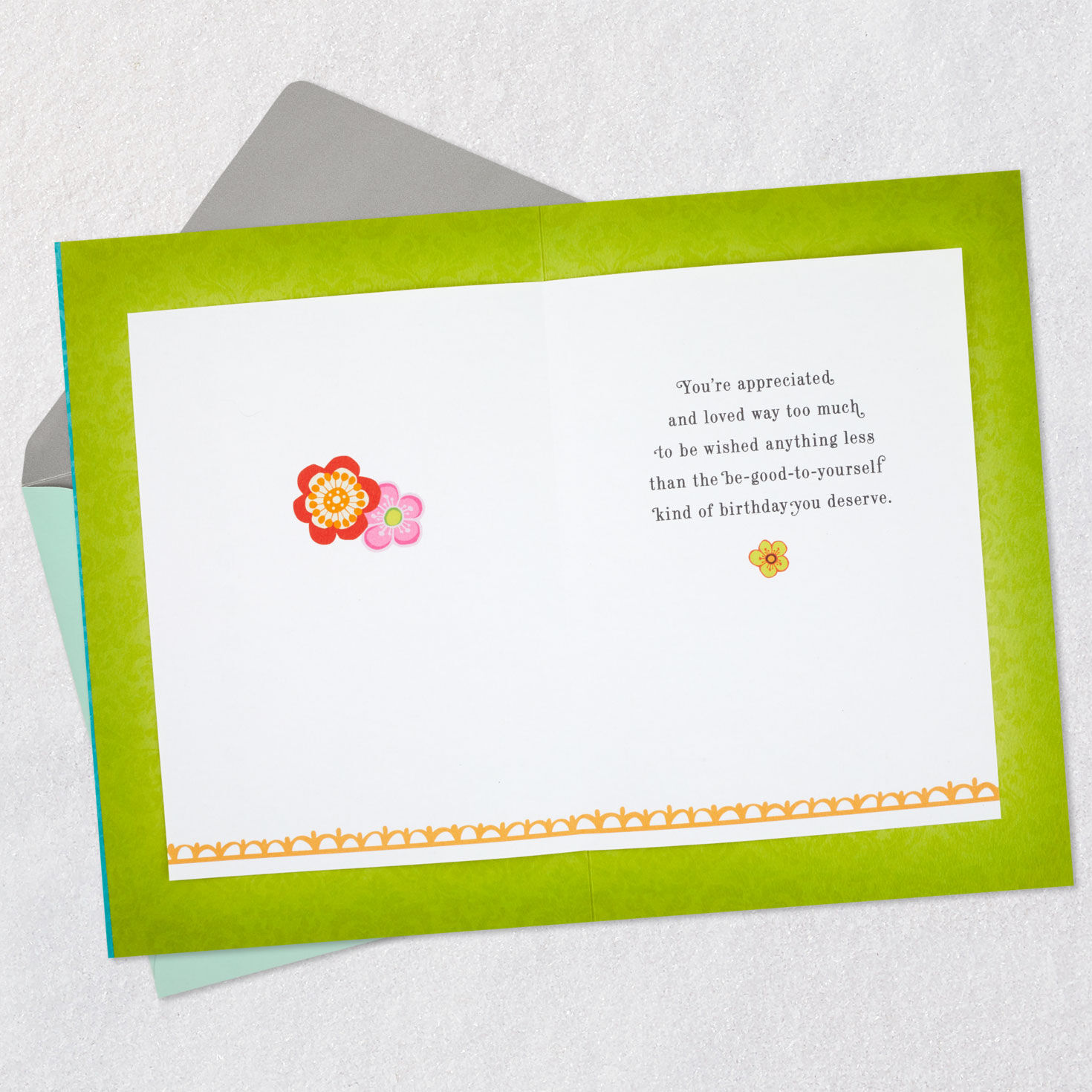 Floral Birthday Cake Birthday Card for Mom Open card with envelope image number 3