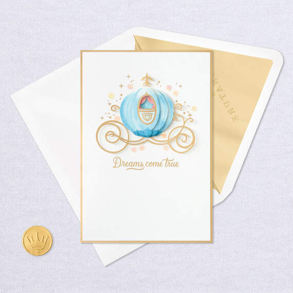 Disney Princess Cinderella Carriage Dreams Come True Blank Card, , large image number 4