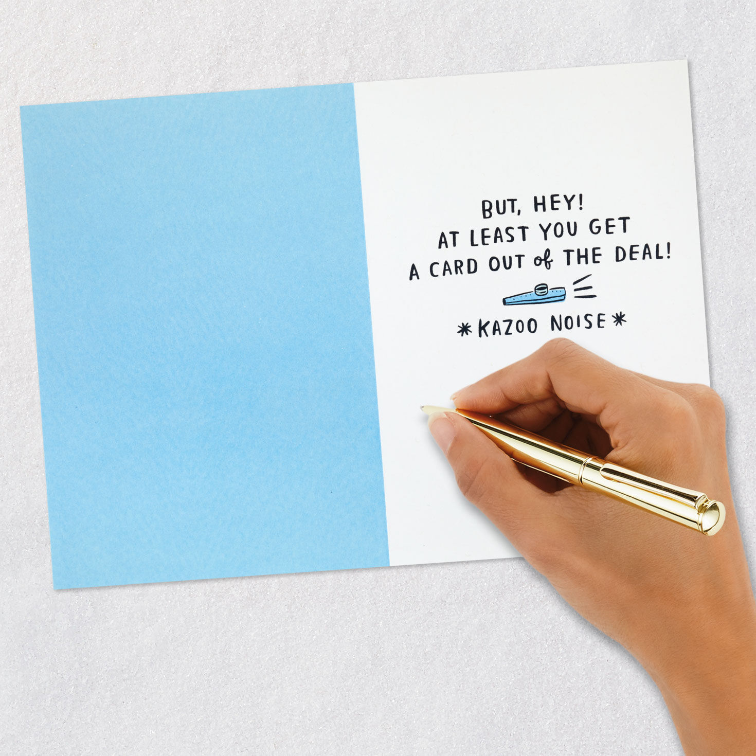 Red, Gold and Blue Letters Father's Day Card Signing card image number 6