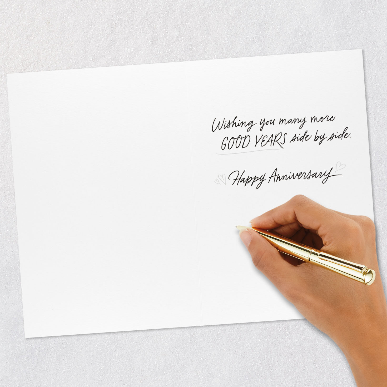 Hearts and Hand-lettering Anniversary Card for Couple Signing card image number 6