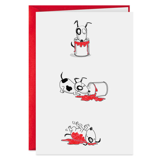 Cute Puppy Dog and Paint Happy Valentine's Day Card, 