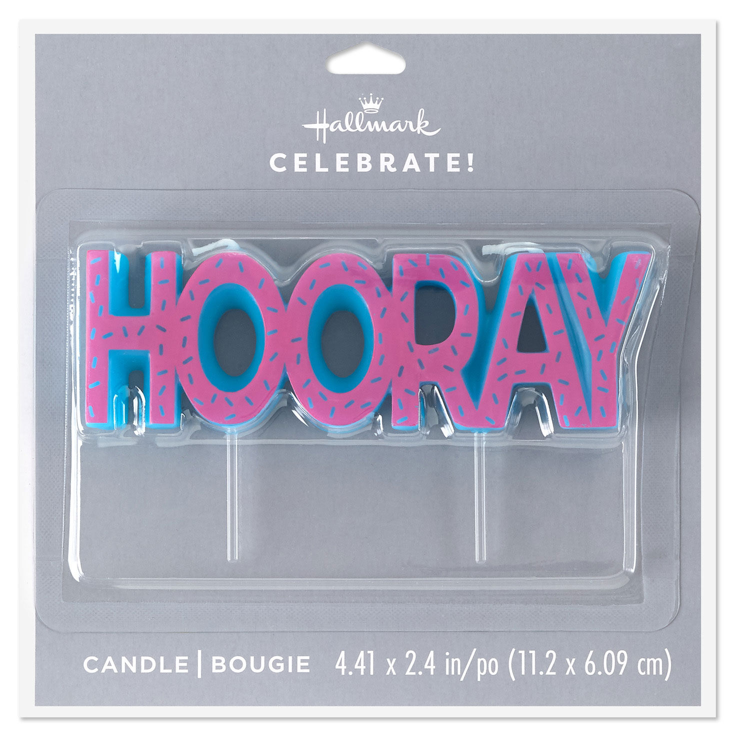 Pink and Blue Confetti Hooray Birthday Candle package front image number 6