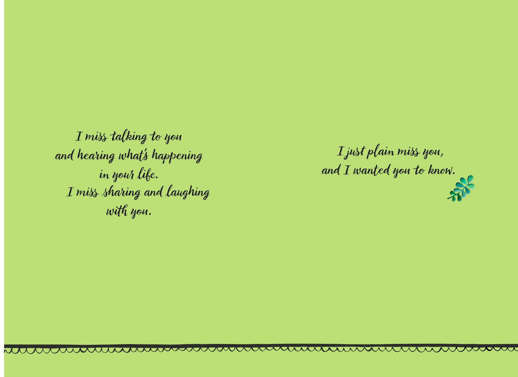 Succulent Plant Miss You Card