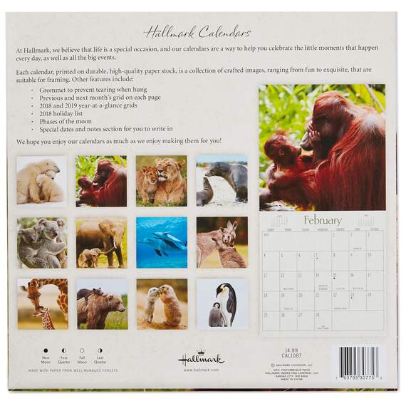 Wildlife Babies 2018 Wall Calendar, 12-Month, , large image number 2