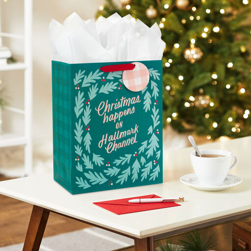 13" Christmas Happens on Hallmark Channel Large Gift Bag, 