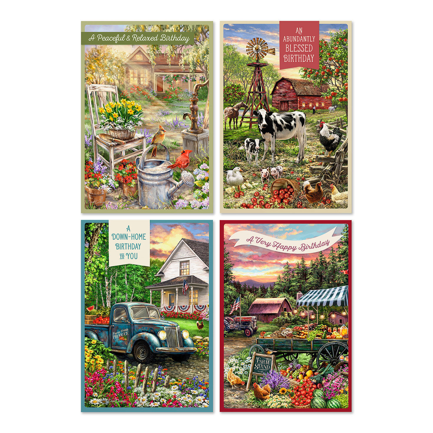 Dona Gelsinger Assorted Religious Birthday Cards, Box of 12