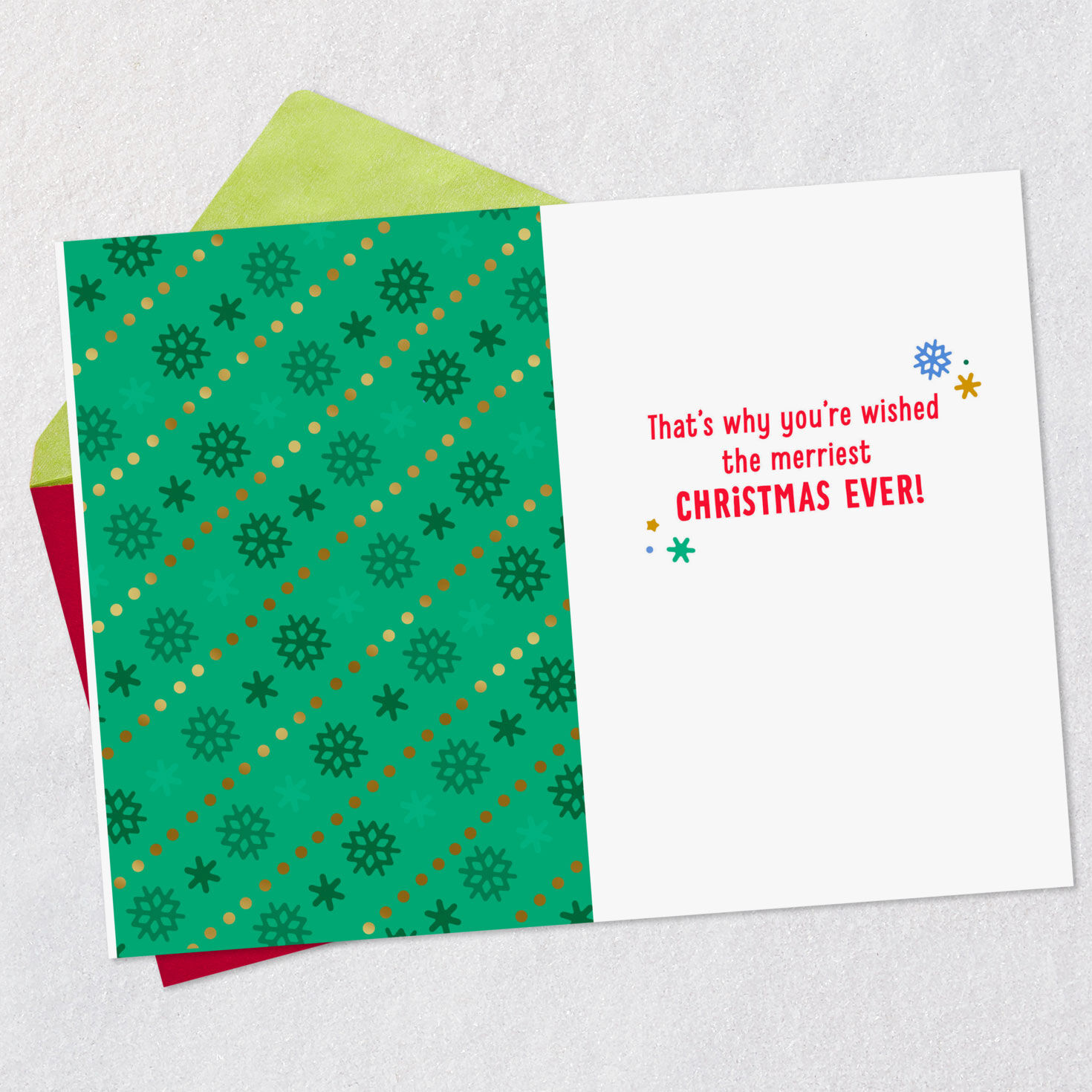 Colorful Typography Christmas Card for Nephew Open card with envelope image number 3
