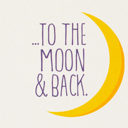 3.25" Mini To the Moon and Back Rocket Ship Love Card, 