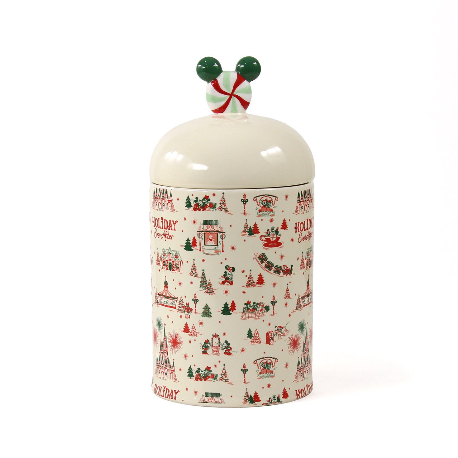 Pink Green Holiday Disney Pattern Canister Back image number 2