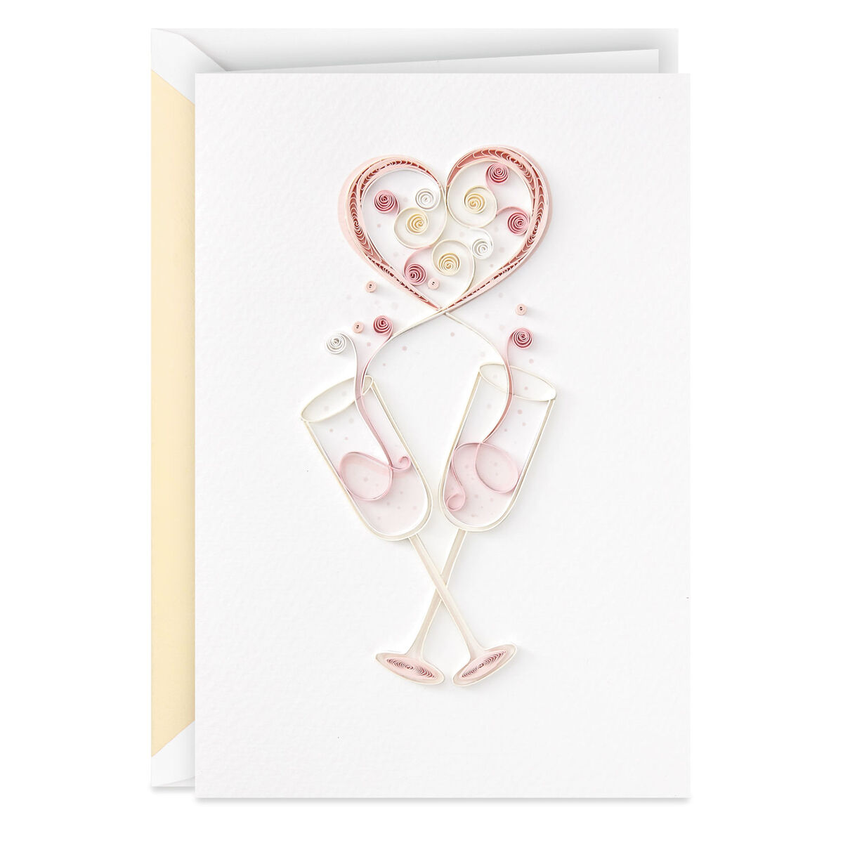 Champagne Flutes Quilled Paper Handmade Anniversary Card Greeting