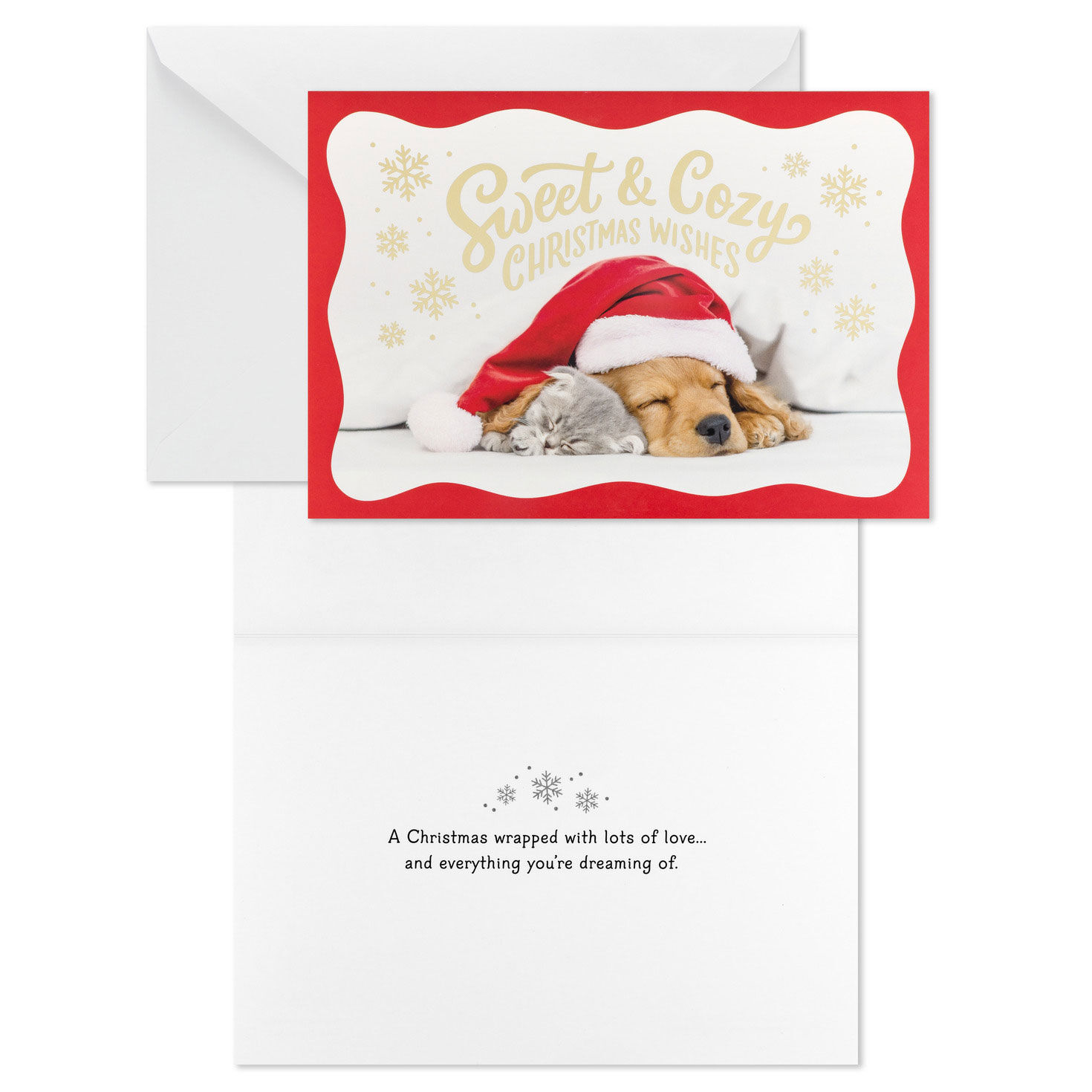 Cat and Dog Boxed Christmas Card Bulk Assortment Card Front with Sentiment image number 3
