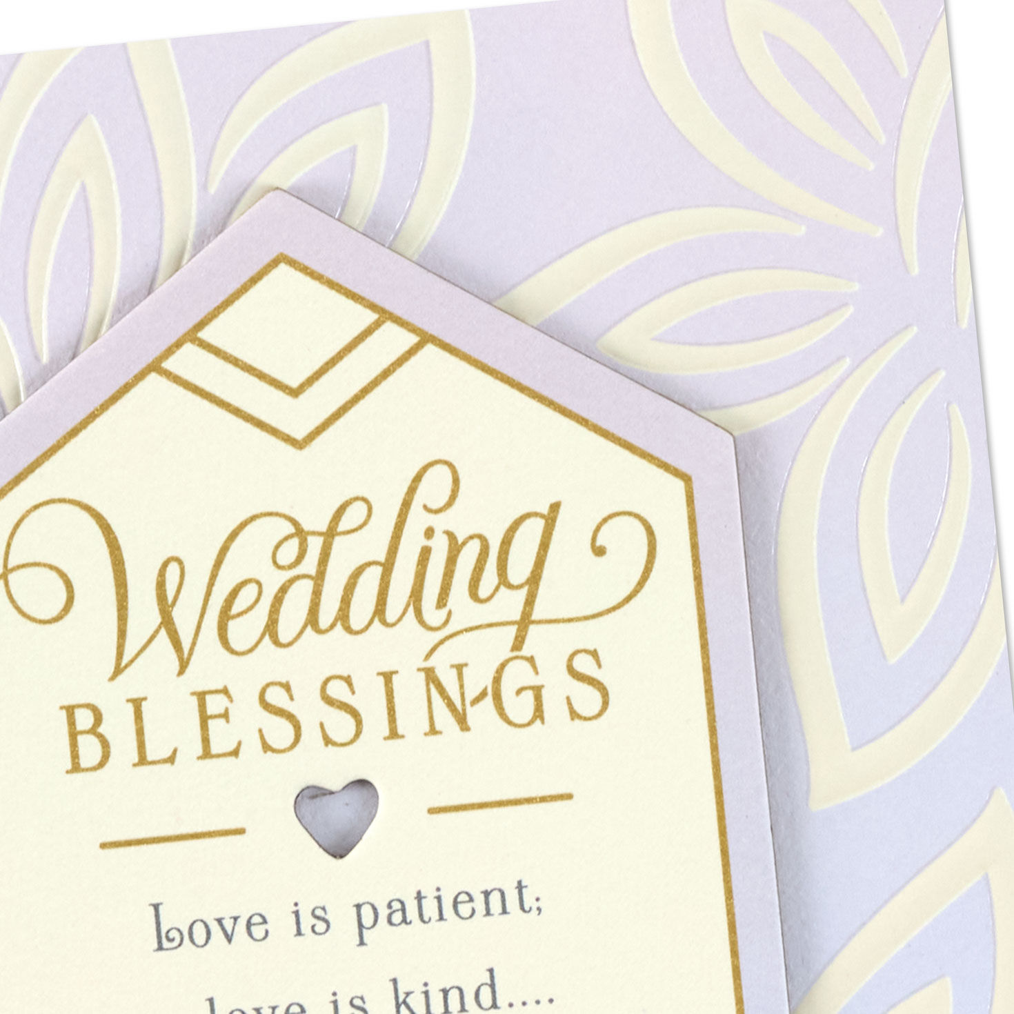 Heart and Flowers Wedding Card With Scripture Card Front Detail image number 5