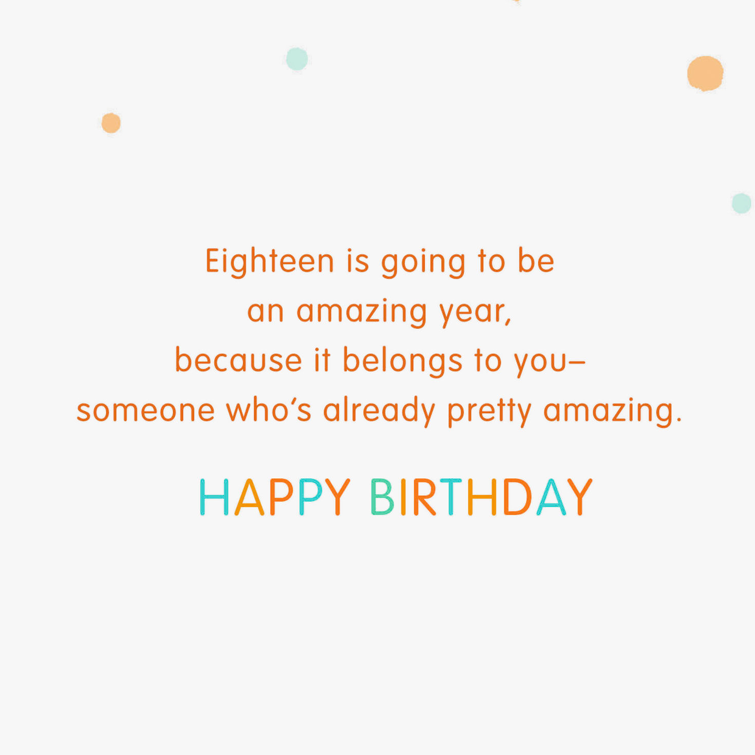 Gold Foil 18 and Confetti 18th Birthday Card sentiment image number 3