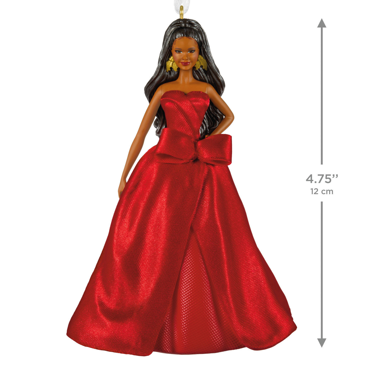 2026 Black Holiday Barbie Keepsake Ornament measurement image number 3