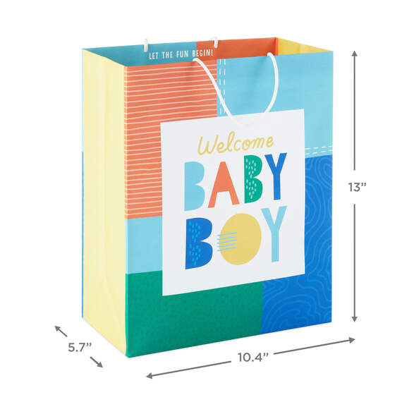 13" Welcome Baby Boy Large Gift Bag, , large image number 3