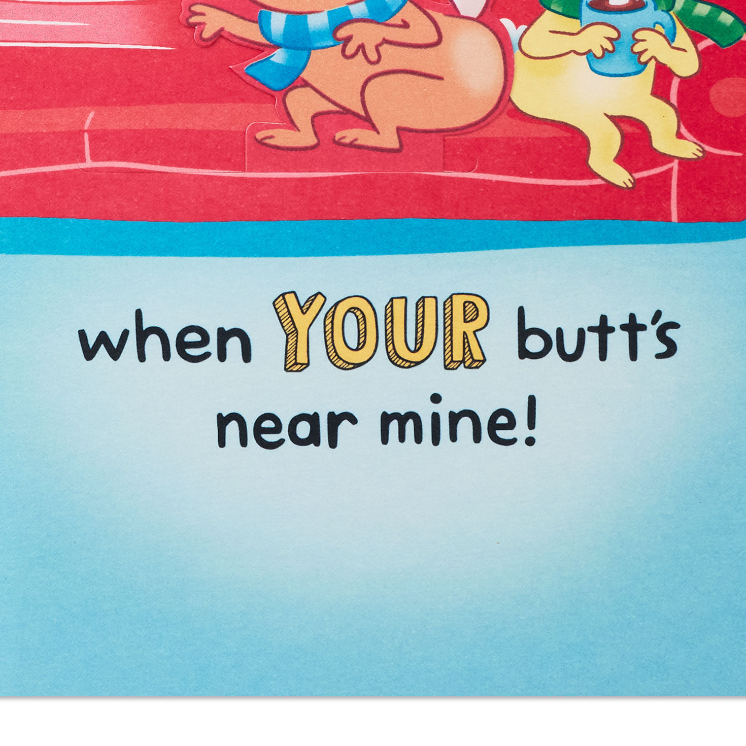 Cartoon Animal Butts Christmas Card Sentiment image number 3
