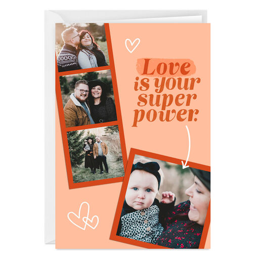 Personalized Love Is Your Super Power Photo Card, 