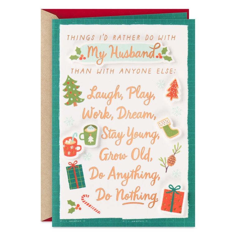 Lucky in Love Christmas Card for Husband