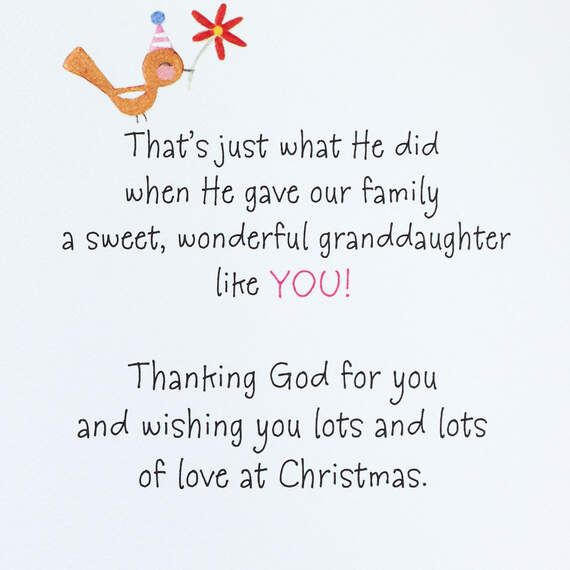 A Gift From God Religious Christmas Card for Granddaughter, , large image number 2