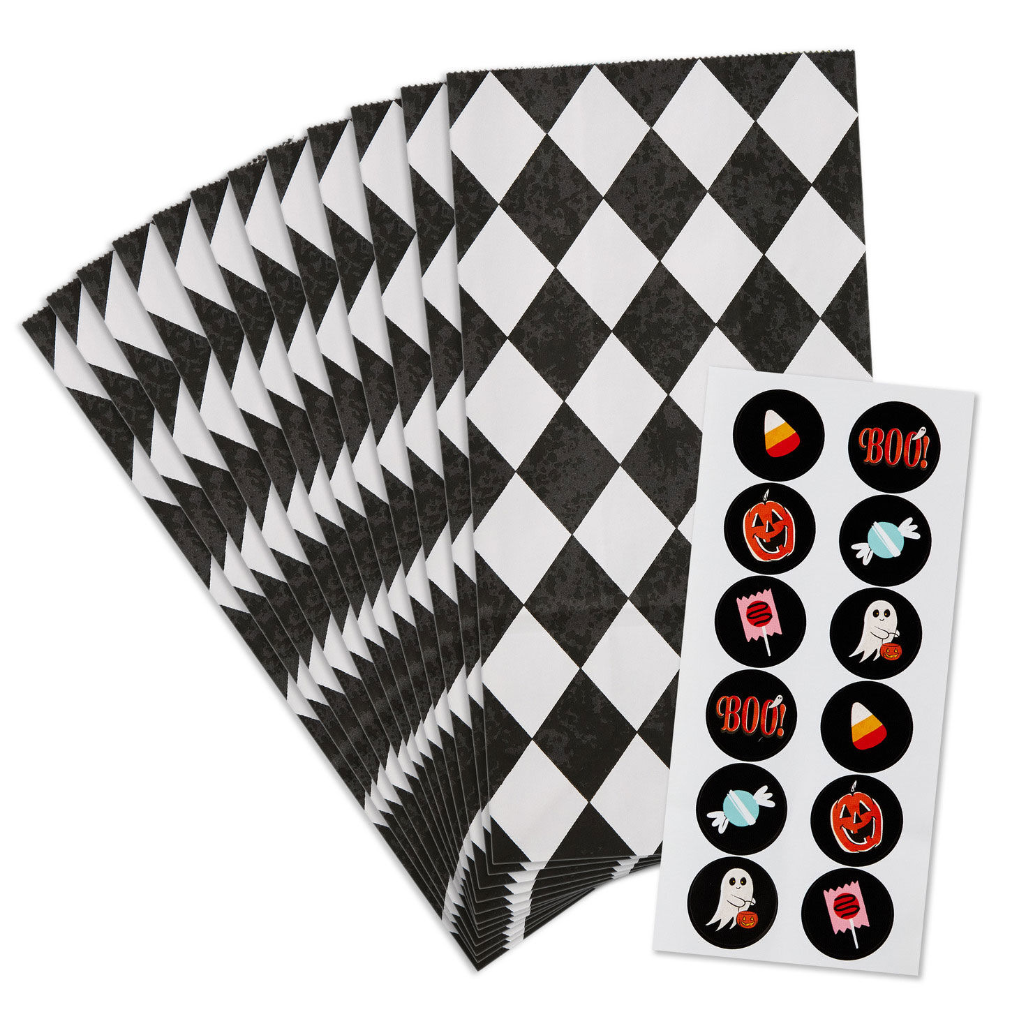 Black and Gray Diamonds Goody Bags with Stickers flat image number 5