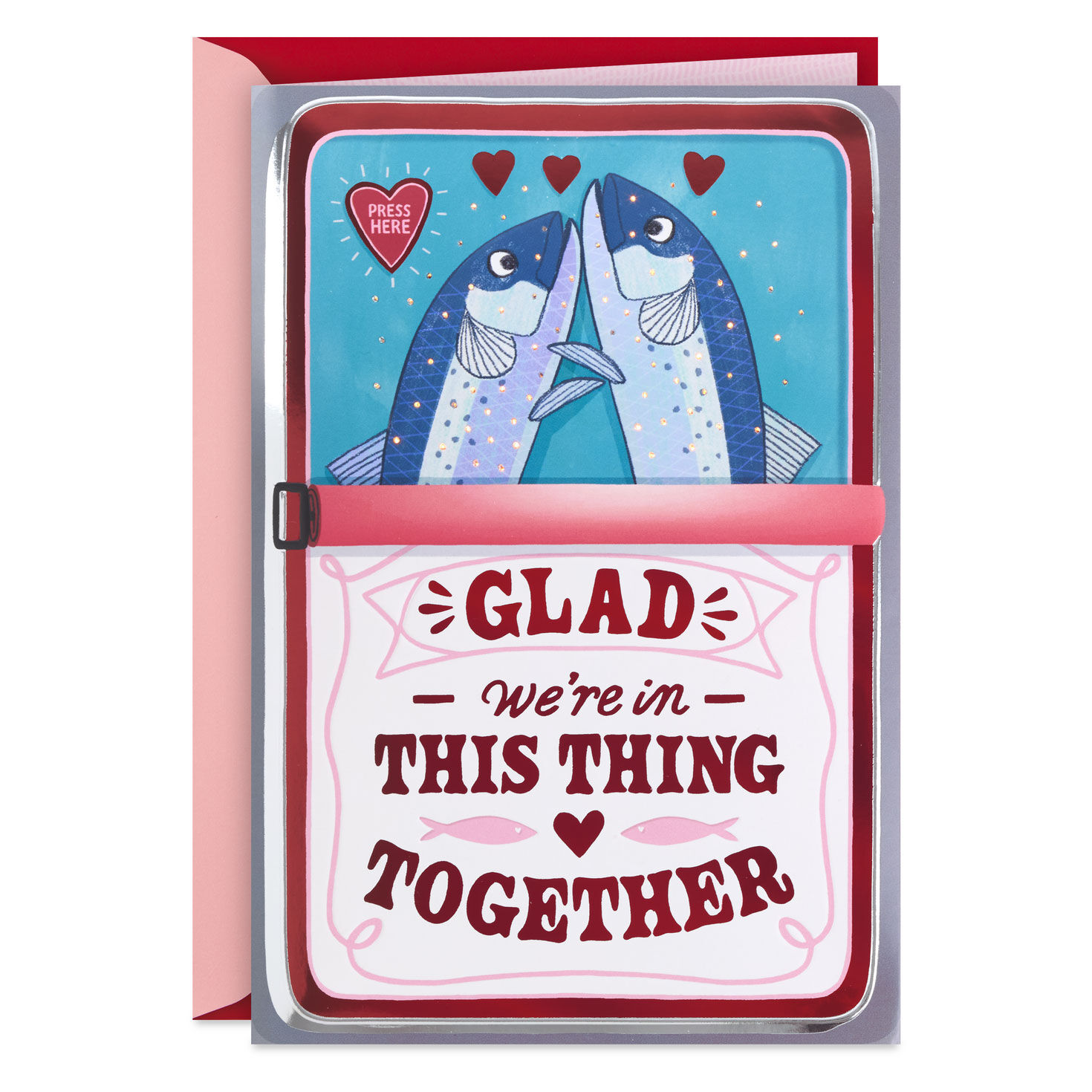 You're a Real Catch Funny Musical Valentine's Day Card With Lights