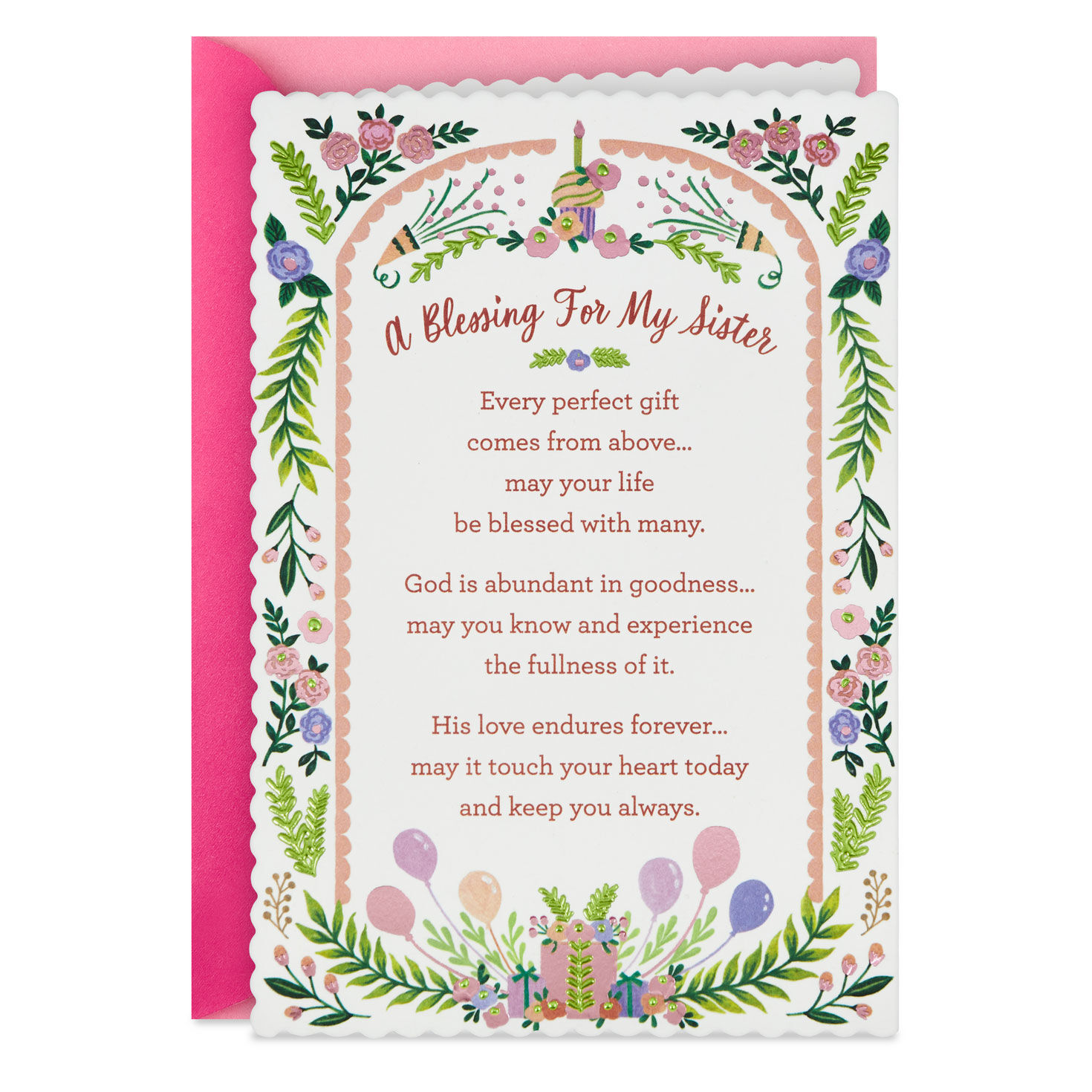 A Blessing for My Sister Religious Birthday Card