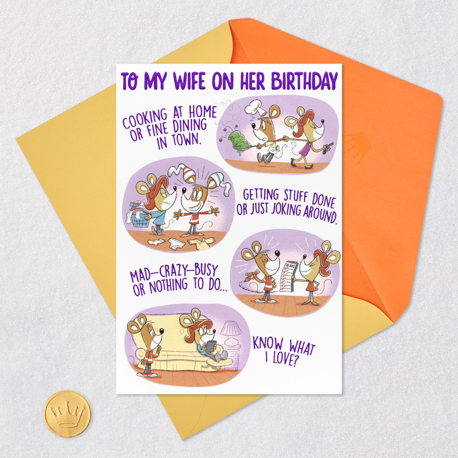 What I Love Funny Birthday Card for Wife, , large image number 5