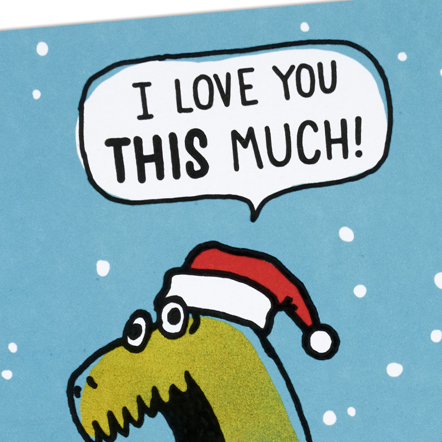 T-Rex Santa Funny Christmas Card Card Front Detail image number 4