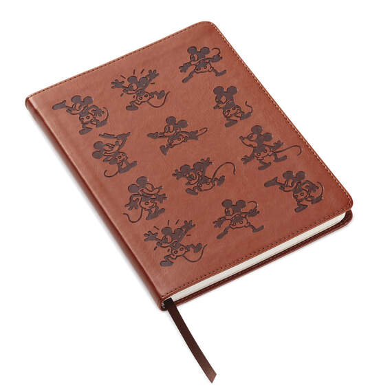 Disney Mickey Mouse Brown Faux Leather Journal