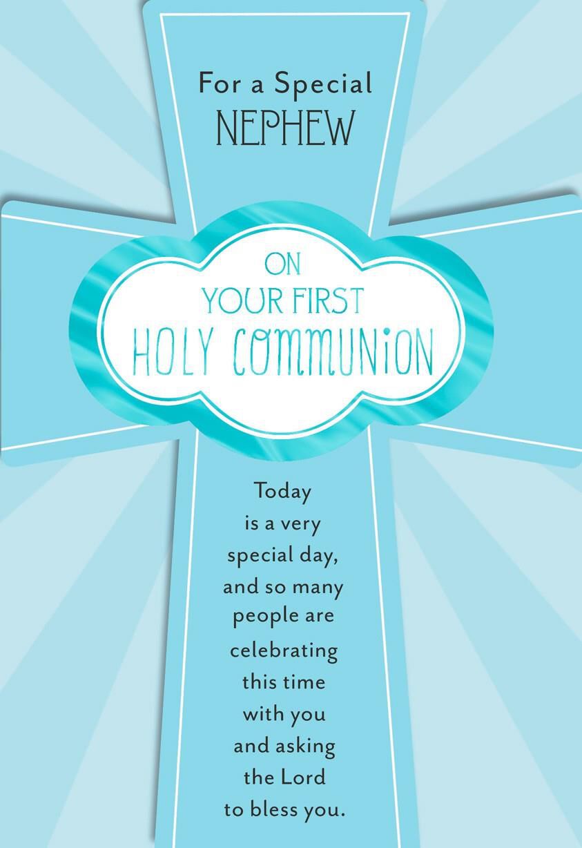 God Bless You First Holy Communion Card for Nephew