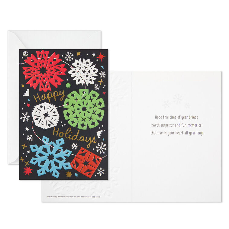 Paper Snowflakes UNICEF Boxed Christmas Cards Card Front with Sentiment image number 3