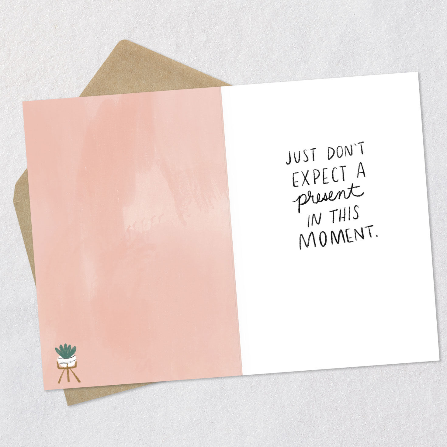 Woman Doing Yoga Funny Birthday Card for Her Open card with envelope image number 3