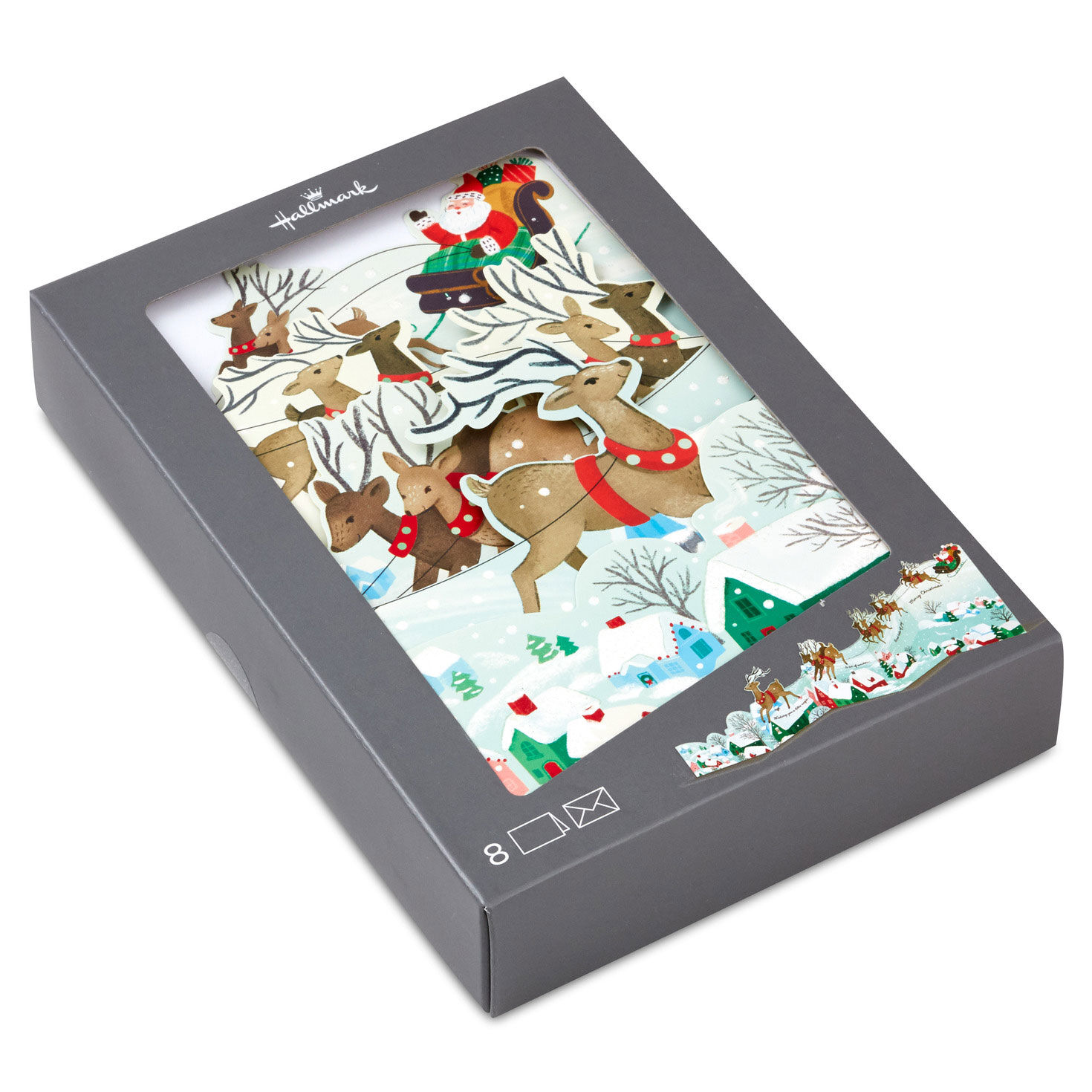 Santa's Sleigh and Reindeer Boxed Christmas Cards, Pack of 8 for only USD 20.49 | Hallmark