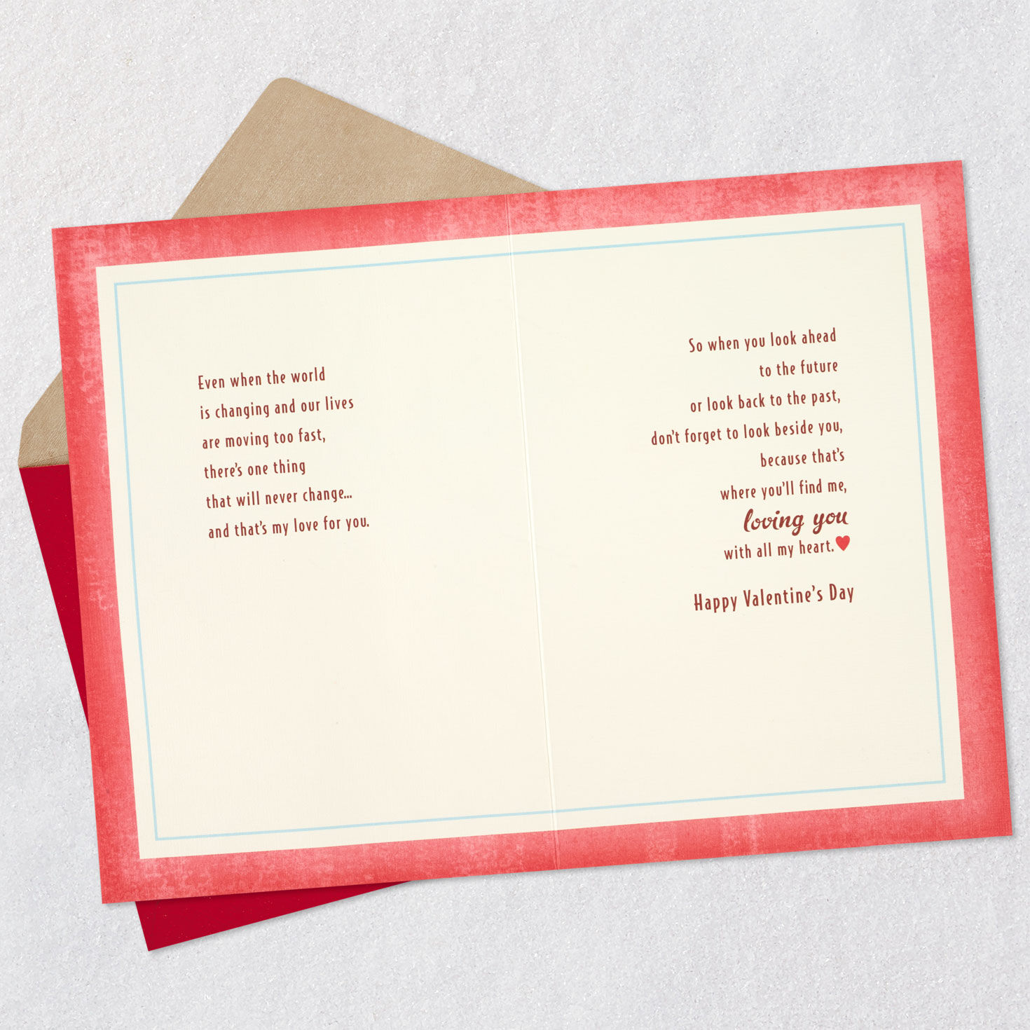 Red Heart Love Valentine's Day Card for Man Open card with envelope image number 4