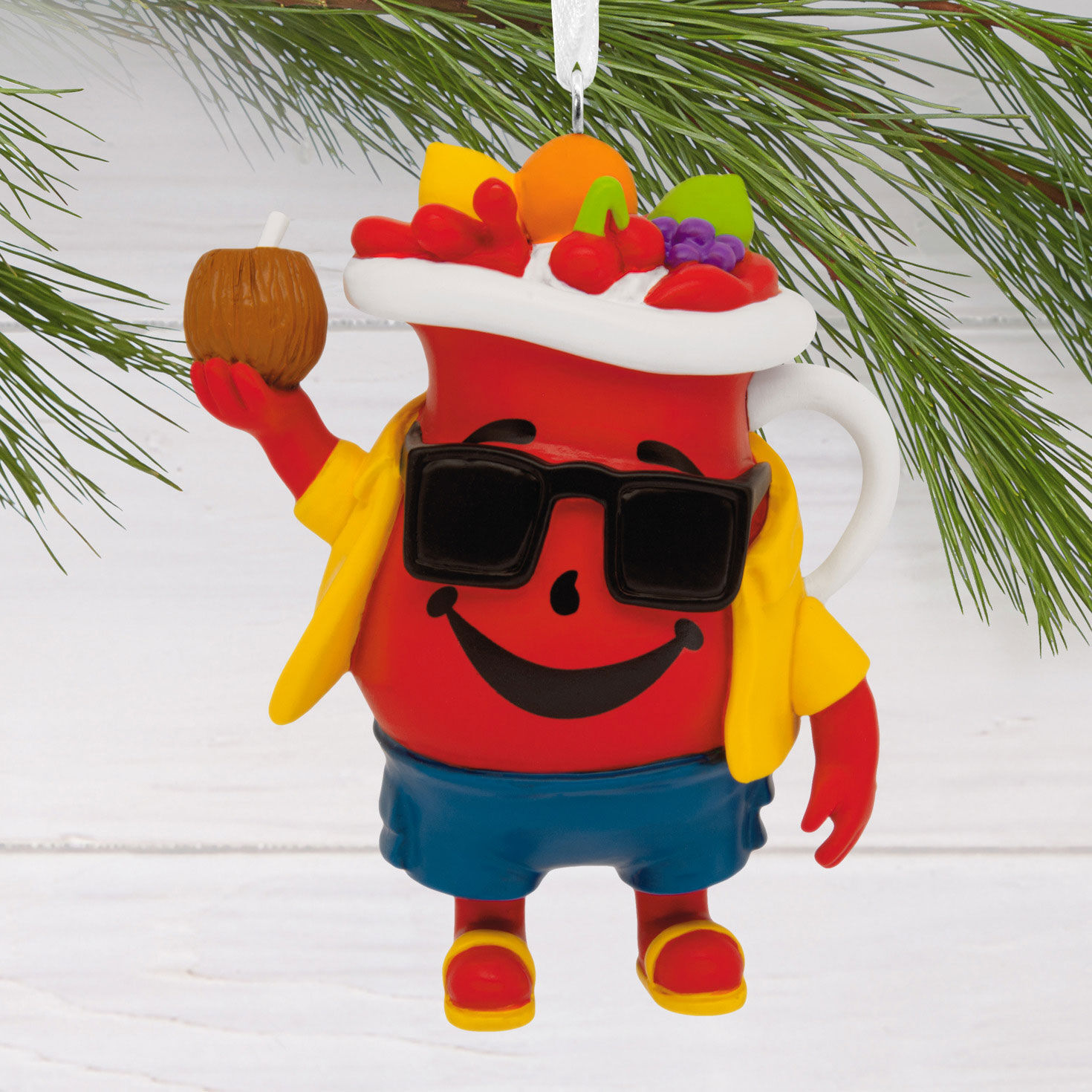 Tropical Kool-Aid Man Christmas Ornament hanging on tree image number 2