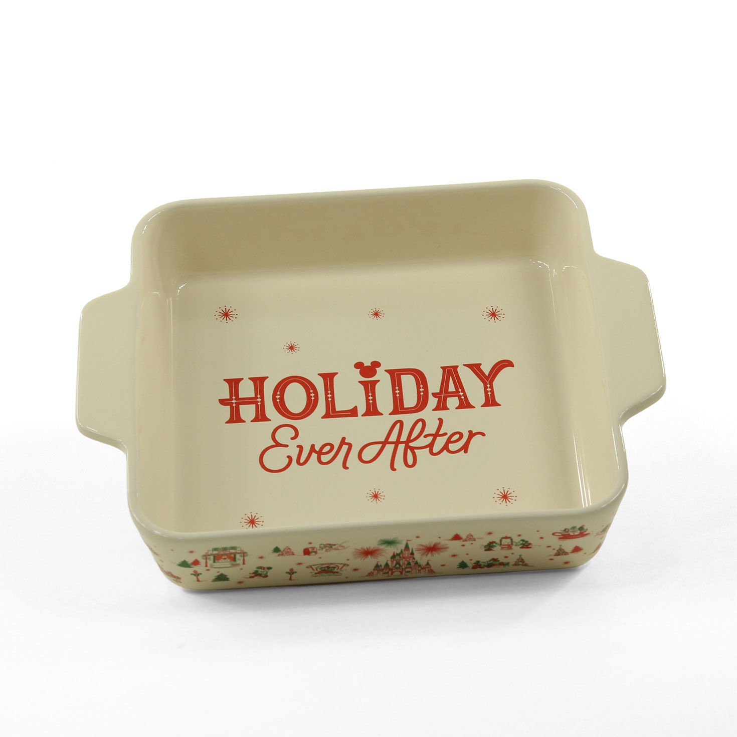 Pink Green Holiday Disney Pattern Baking Dish top image number 3