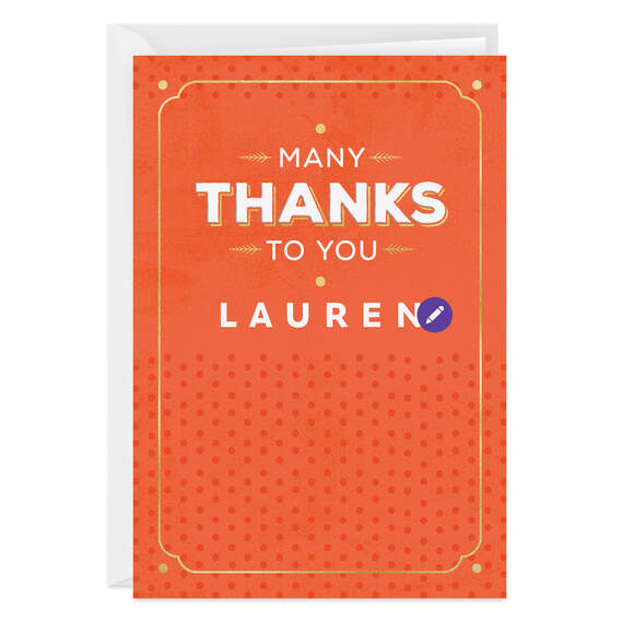 Personalized Many Thanks to You Thank-You Card, , large image number 6