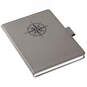 Gray Etched Compass Faux Leather Notebook, , large image number 1