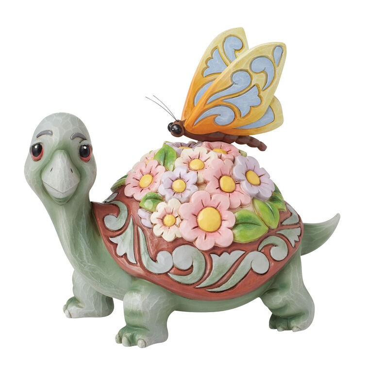 Jim Shore Turtle With Butterfly Figurine, 7.2"