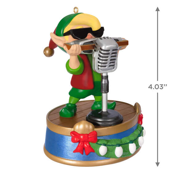North Pole Tree Trimmers Band Collection Hank On Harmonica Musical Ornament With Light, , large image number 3