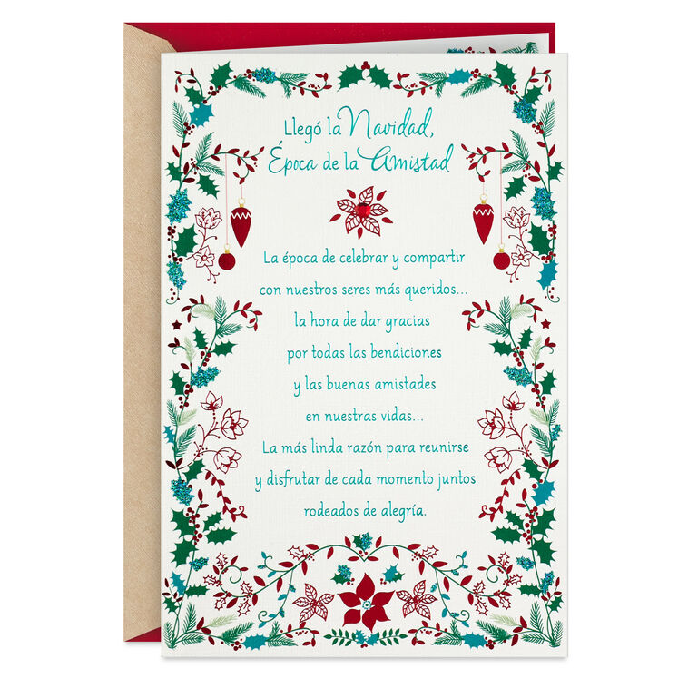A Season of Friendship Spanish-Language Christmas Card for Friend