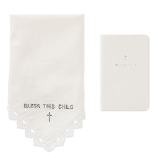 Commemorative Handkerchief and First Bible Set, 