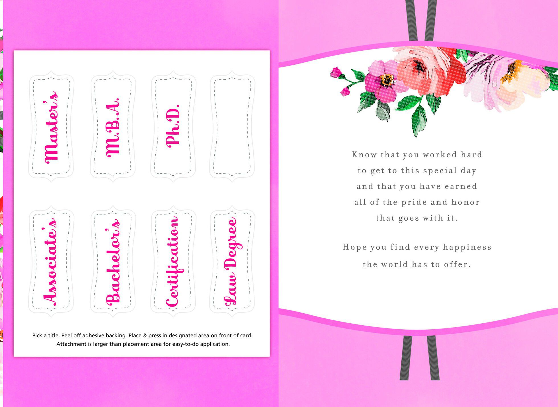 Floral Congratulations on Your Degree Custom Graduation Card