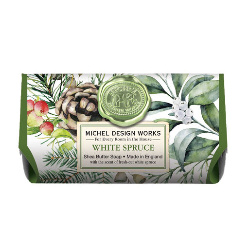 Michel Design Works White Spruce Large Bath Soap Bar, 8.7 oz., 