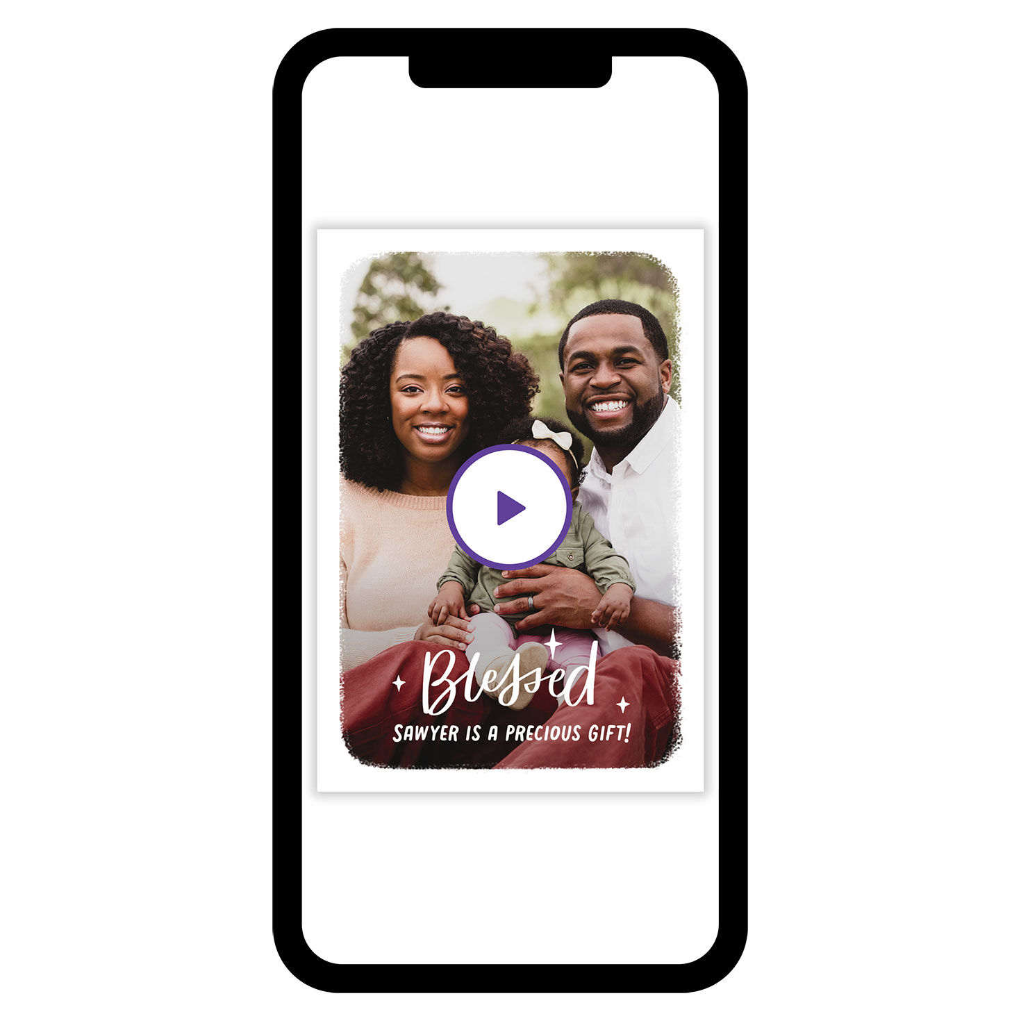 Blessed White Frame eCard