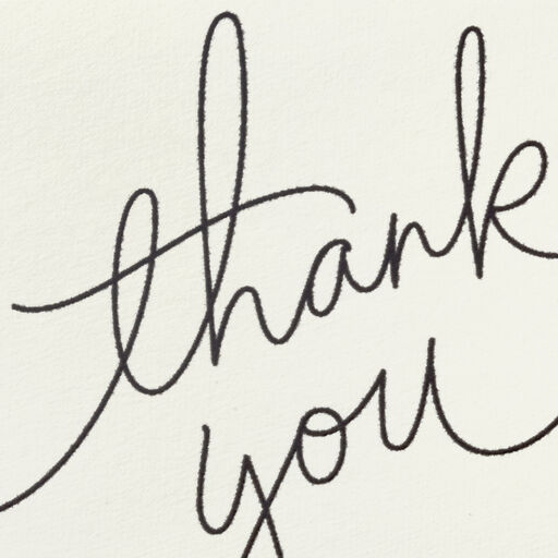 Black Script Bulk Boxed Blank Thank-You Notes, Pack of 40, 