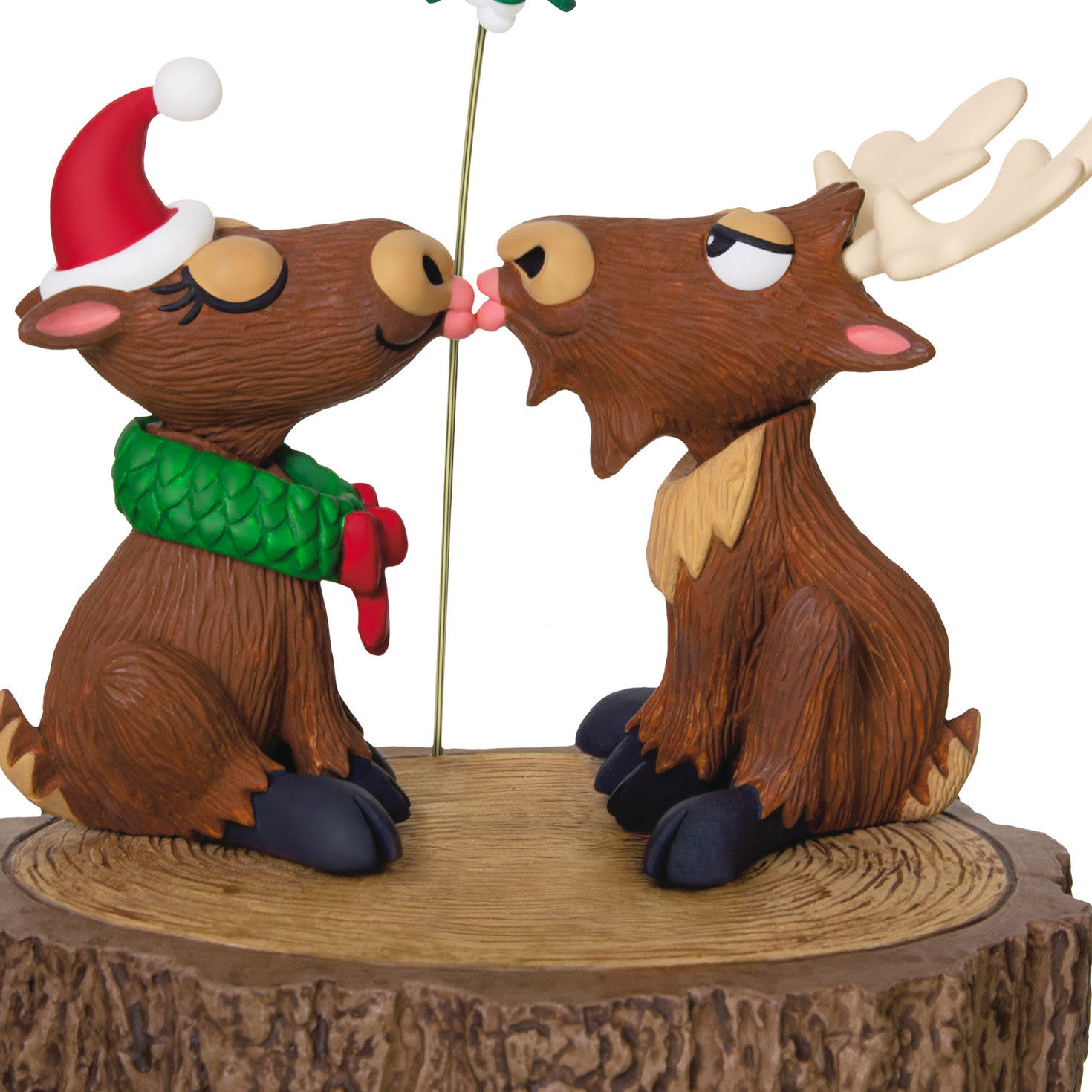 Moose Kissing Keepsake Ornament closeup view image number 5
