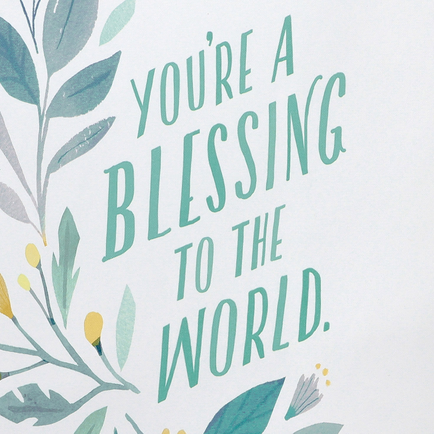 Lettering With Greenery on White Large Gift Bag front detail image number 5